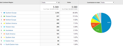 Website visits statistics at an international level (including project partners visits)